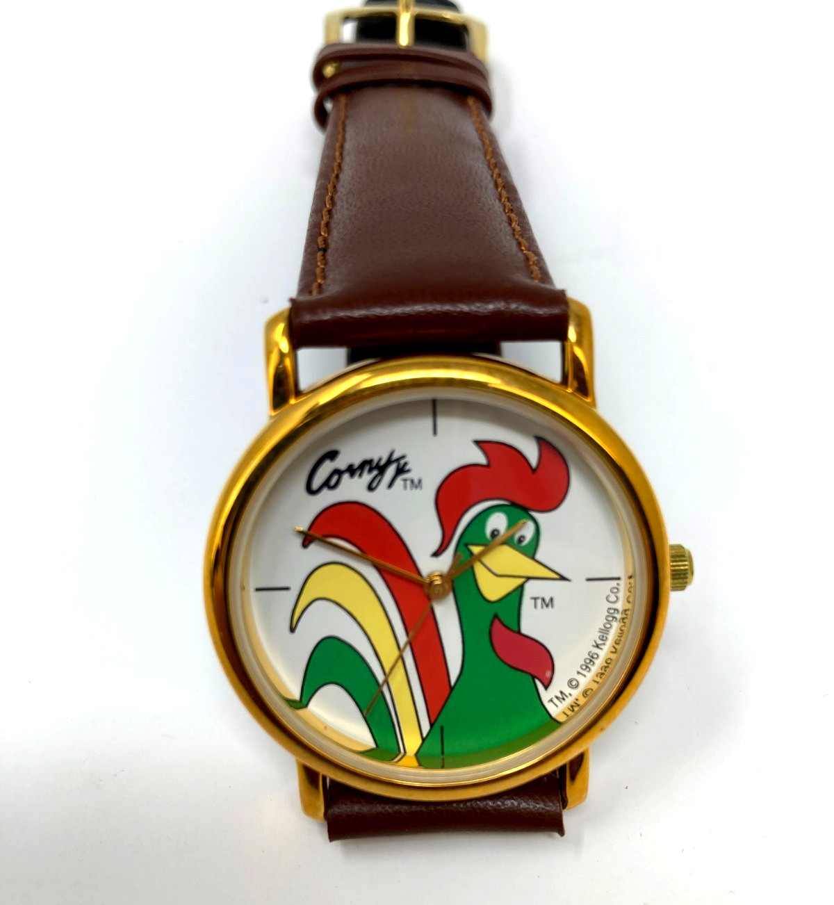 KELLOGG’S Vintage Corny Corn Flakes Men’s/Kid CHARACTER WATCH Leather Band