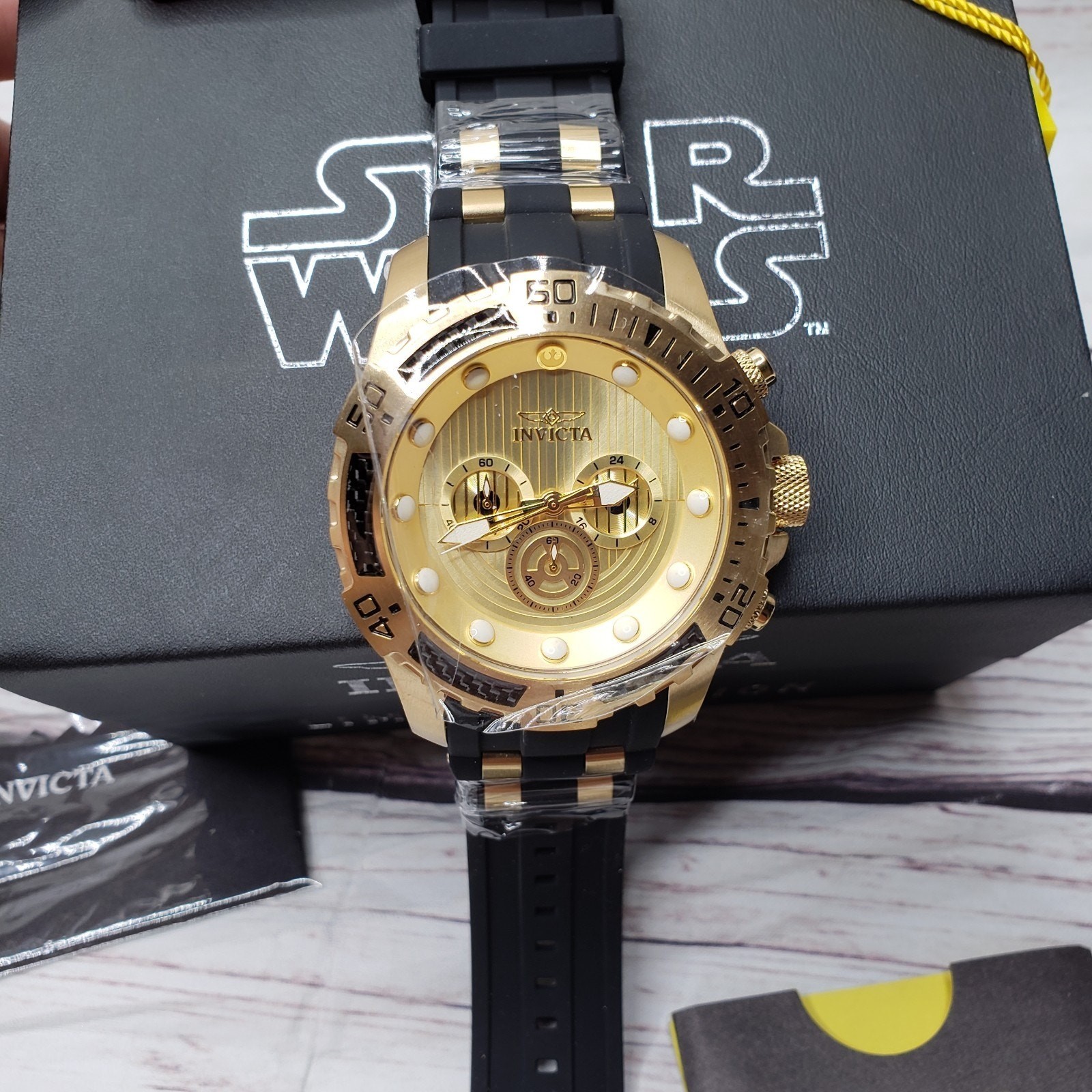 INVICTA STAR WARS C3PO CHRONOGRAPH WATCH LIMITED EDITION BLACK GOLD $995 -02