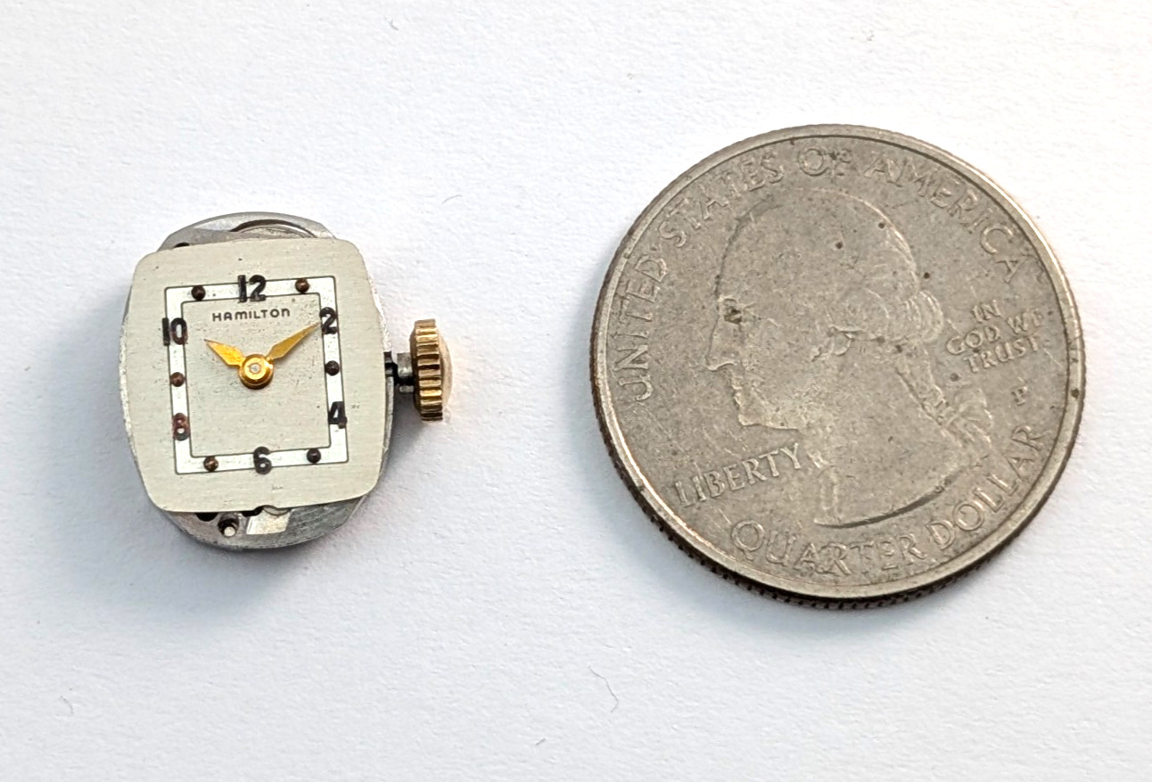 1950s HAMILTON 750 17j 231550A Vintage Ladies 13mm Watch Movement PARTS REPAIR