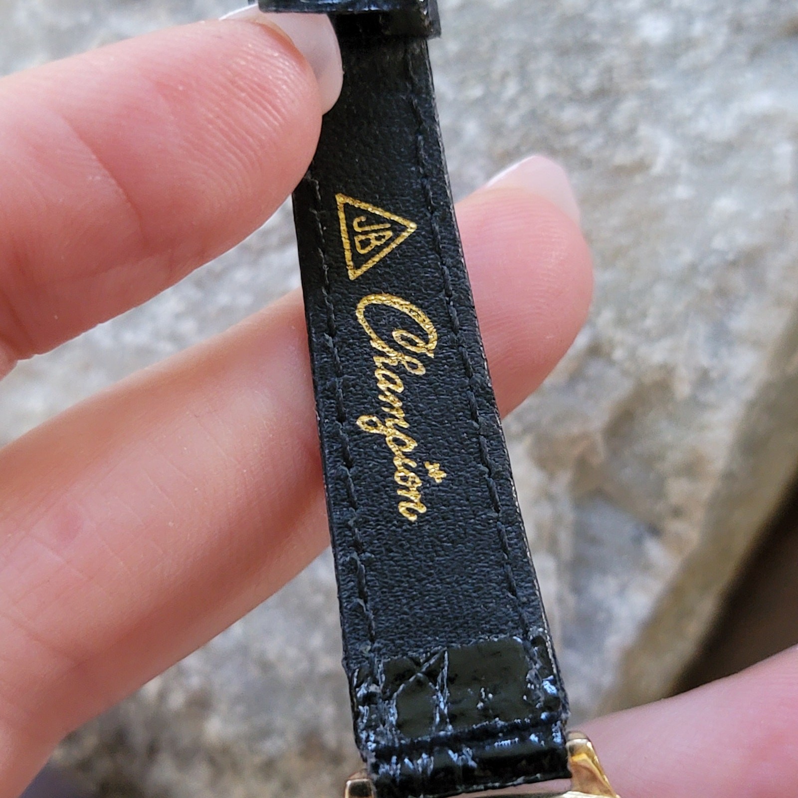 Vintage Hamilton Square Gold Watch Crocodile Calf Strap Elegant Ladies Quartz