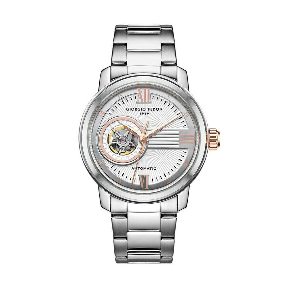 Giorgio Fedon 1919 PCQ Automatic White/Rose Gold Dial Men’s Watch 43mm GFCQ005