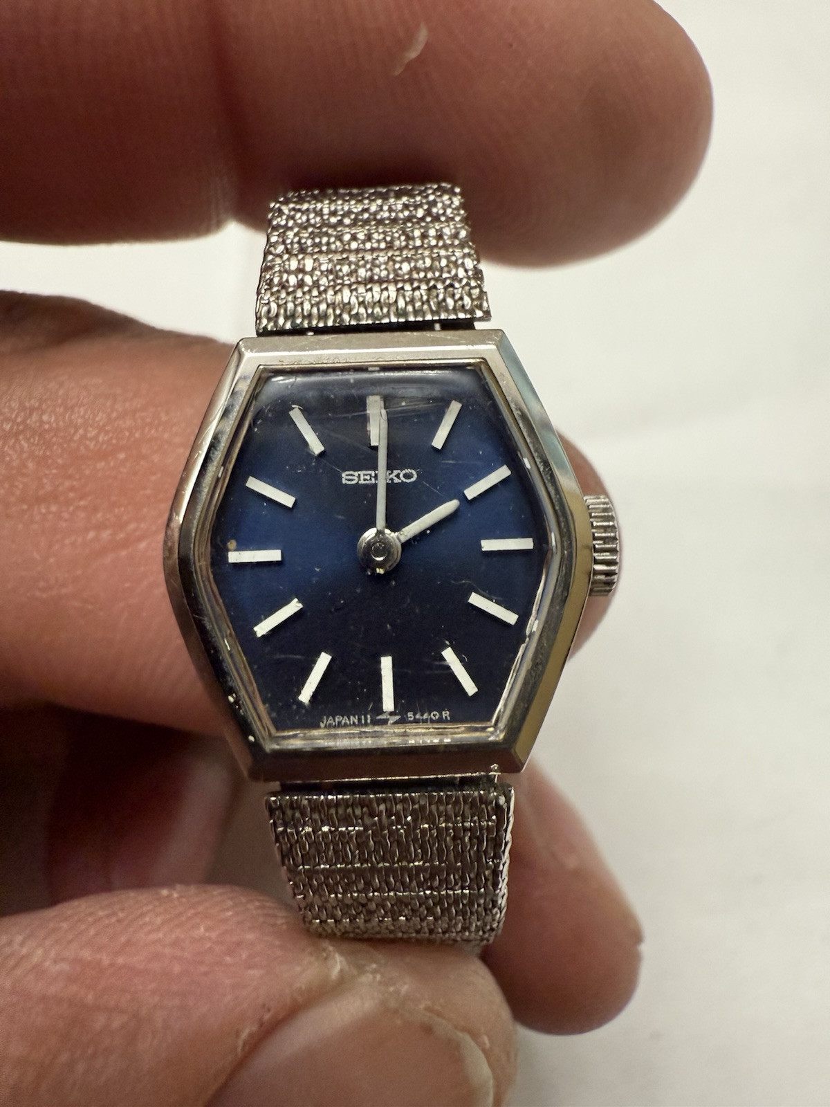 1970 SEIKO Vintage Womens Mechanical Watch 11-5199 Hexagonal Silver Toned RUNS!
