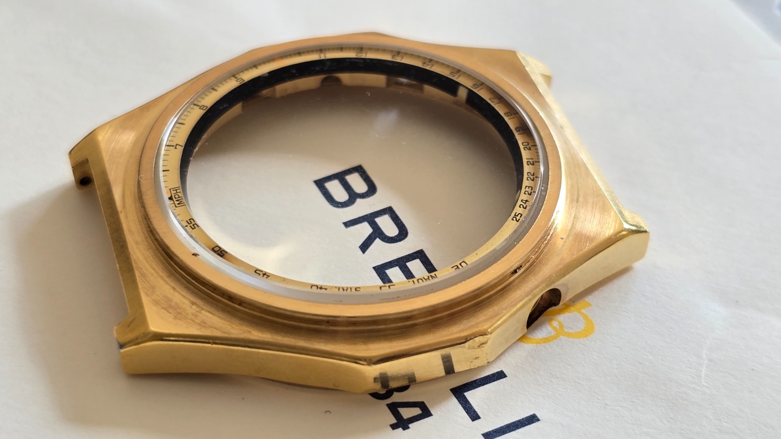 Ultra Rare Breitling Jupiter 3300 Gold Case & Glass – Spares!