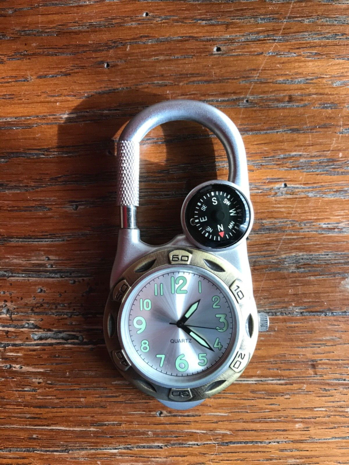 Quartz Clip Screw on Watch Compass Backpack Glow