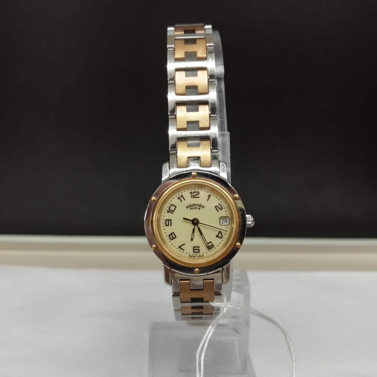 [B1N] Hermes Clipper CL4.220 Two Tone Gold Plated Quartz Ladies Watch [z7w]