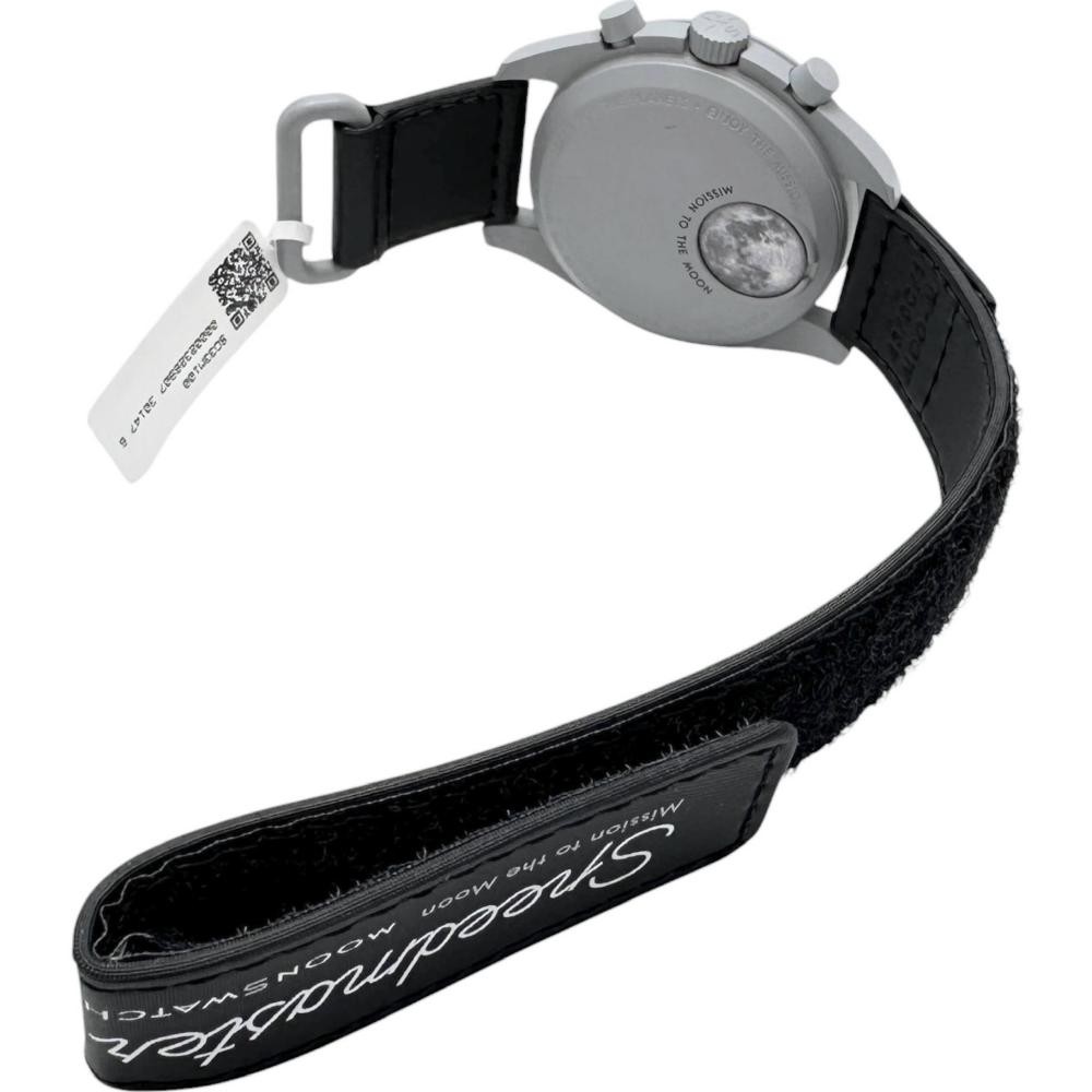 Swatch SO33M100 Mission to the Moon Wristwatch Bio Ceramic Black Dial
