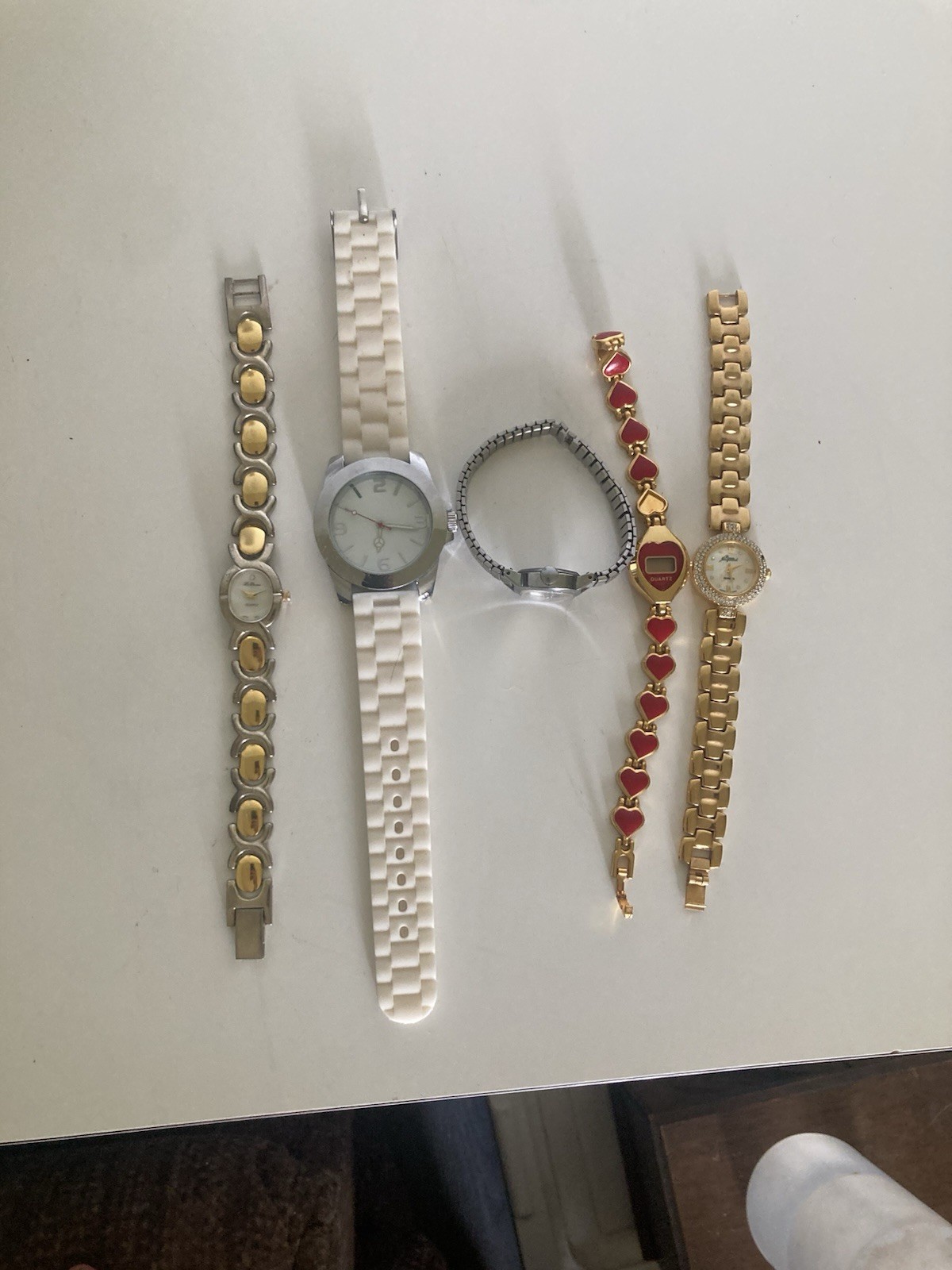 Lot of 5 Vintage Women’s Watches Various Brands and Styles for Parts Or Repair