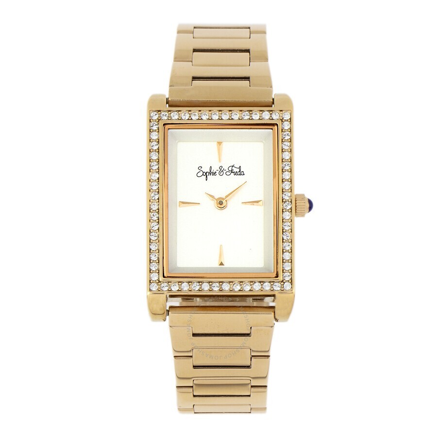 SOPHIE AND FREDA Wilmington Quartz w/Swarovski Crystals Silver Dial Ladies Watch
