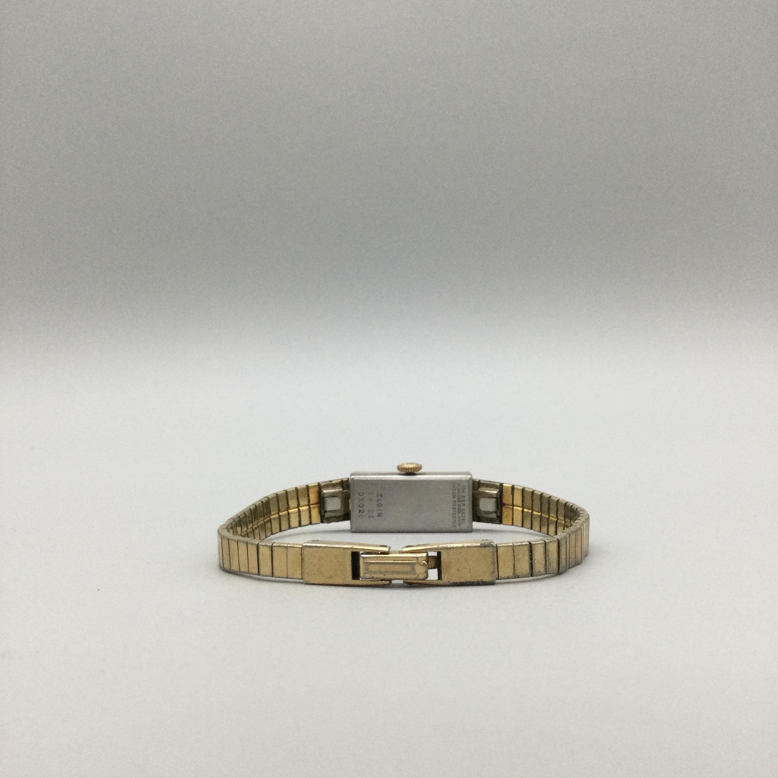 Vintage Elgin Womens Watch 11mm Rectangle 10K Rolled Gold Plate Manual Wind 7″