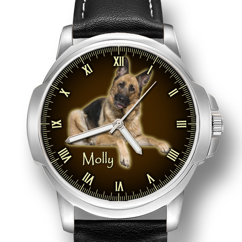 DOG CAT MEMORIAL MENS GENTS PHOTO WRIST WATCH PET LOSS REMEMBRANCE GIFT ENGRAVED