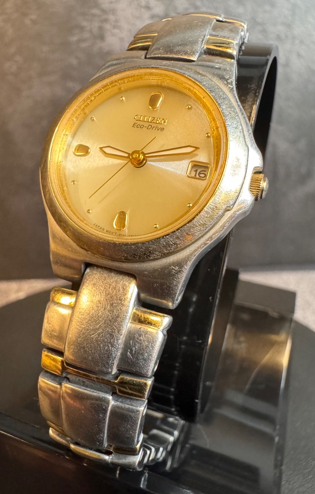Citizen Eco-Drive Watch VTG E011-K16784 Two-Tone Stainless Steel Bracelet Unisex