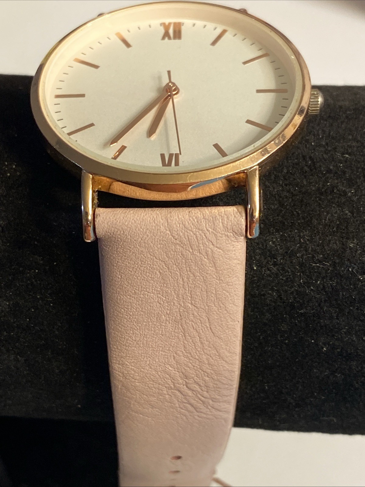 Pretty In Pink vs Mauve Bands White Watch Face Rose Gold Roman Numeral New Batt: