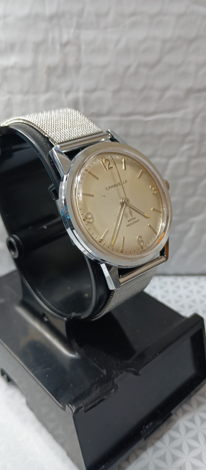 CARAVELLE Vintage Men’s Watch Mechanical Cal. 11DP 7 Jewels Silver Tone 36 mm
