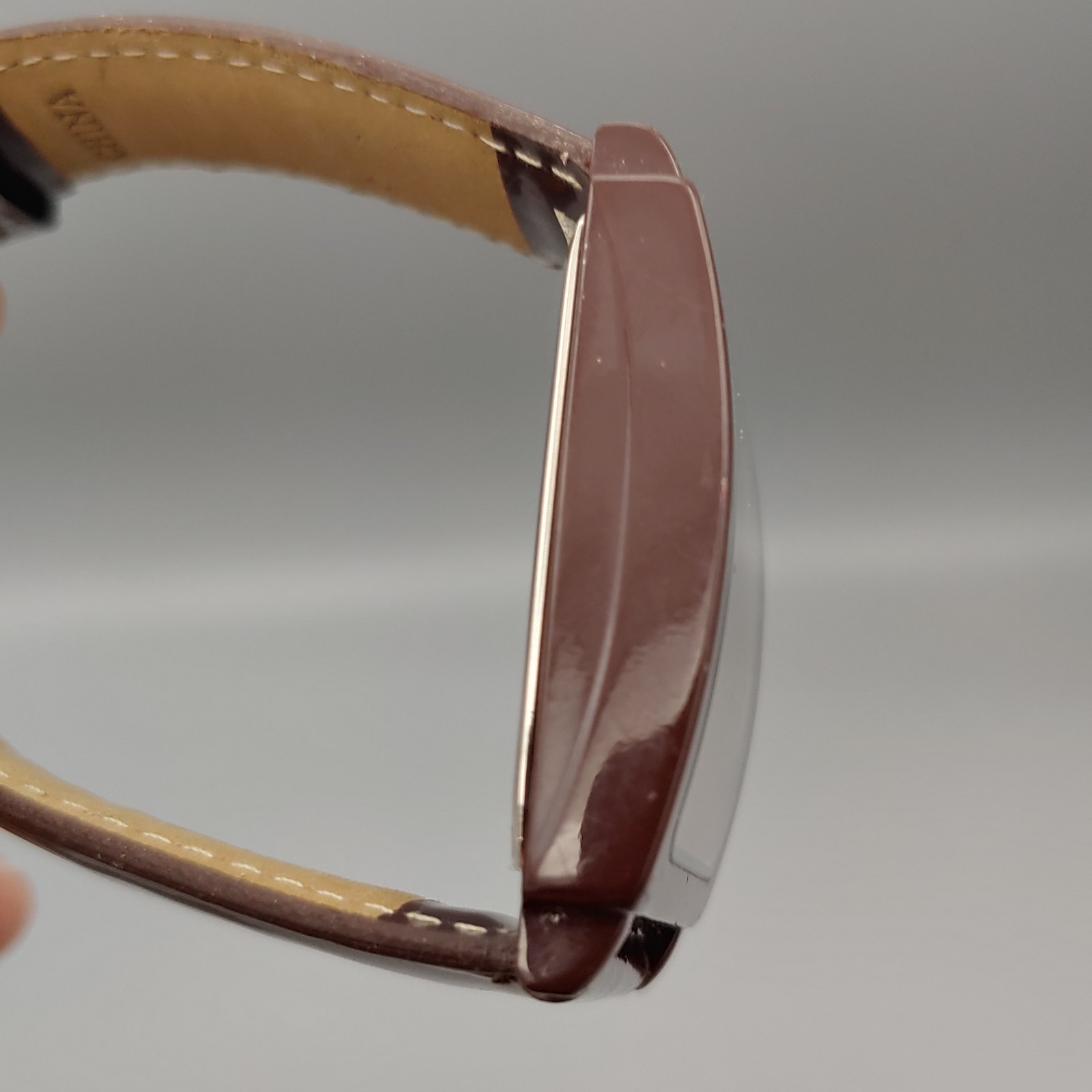 Y2K Xhilaration Watch 29mm Brown Rosegold Dial Rectangle 7″ FMDX162 Japan Quartz