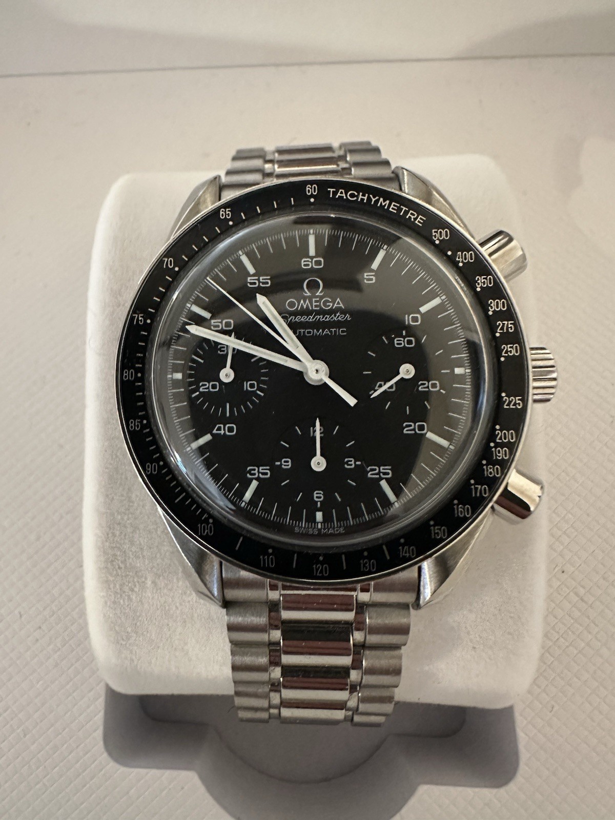 OMEGA Speedmaster Auto Chronograph Black Dial Tachymeter 39mm Steel Papers