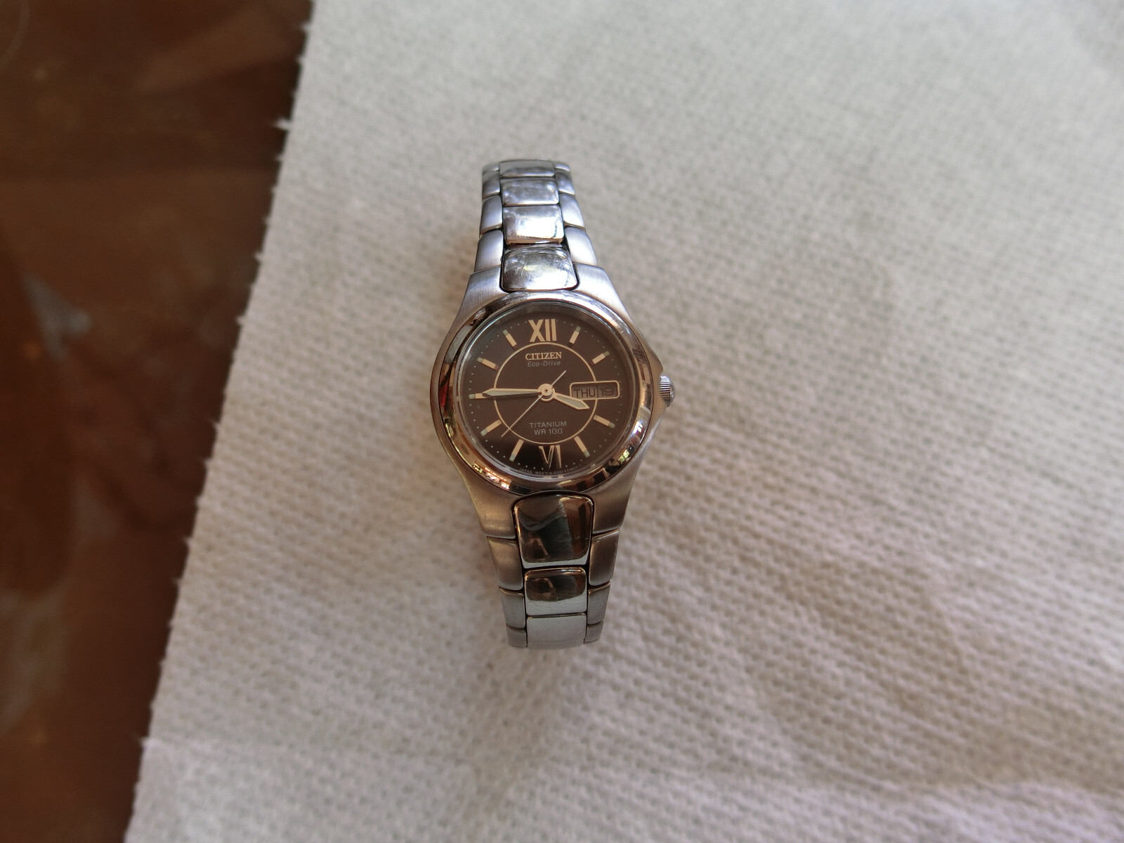 CITIZEN Eco-Drive 25mm Titanium Women’s Watch Day & Date, WR100, Solar powered.
