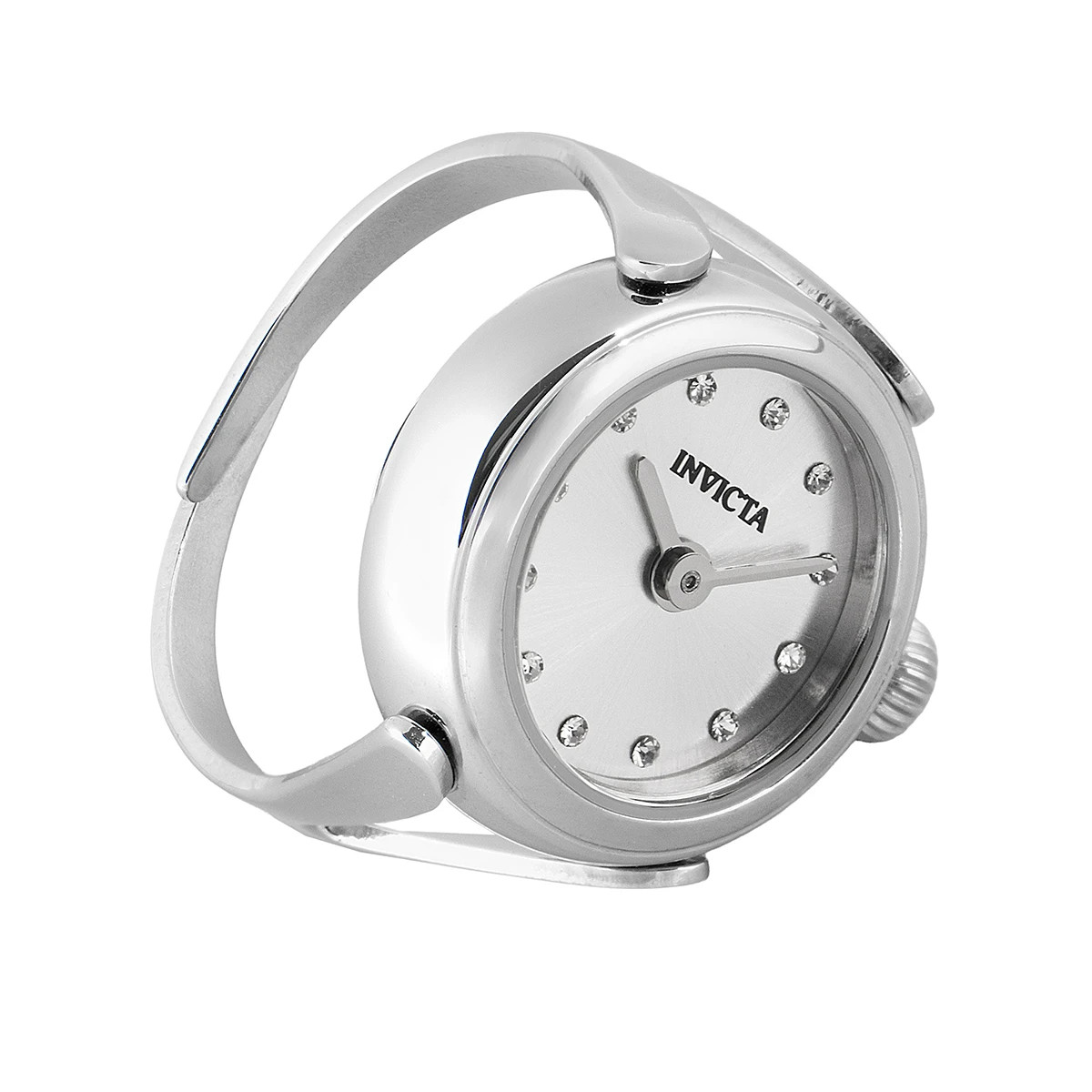 $199 Invicta Angel Lumalink Women Ring Watch 17.5mm Steel Quartz Watch 44480 NIB