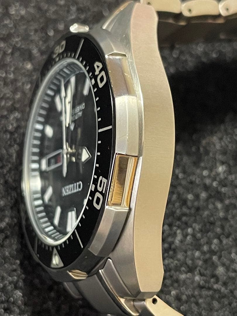 Citizen NY0070-83E 18cm Wrist Titanium Running Diver Automatic Mens Wristwatch