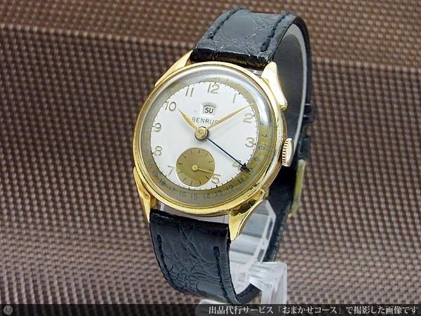Benrus Pointer Date GP Case Vintage Watch 30mm Date Manual Two-tone Dial Men’s