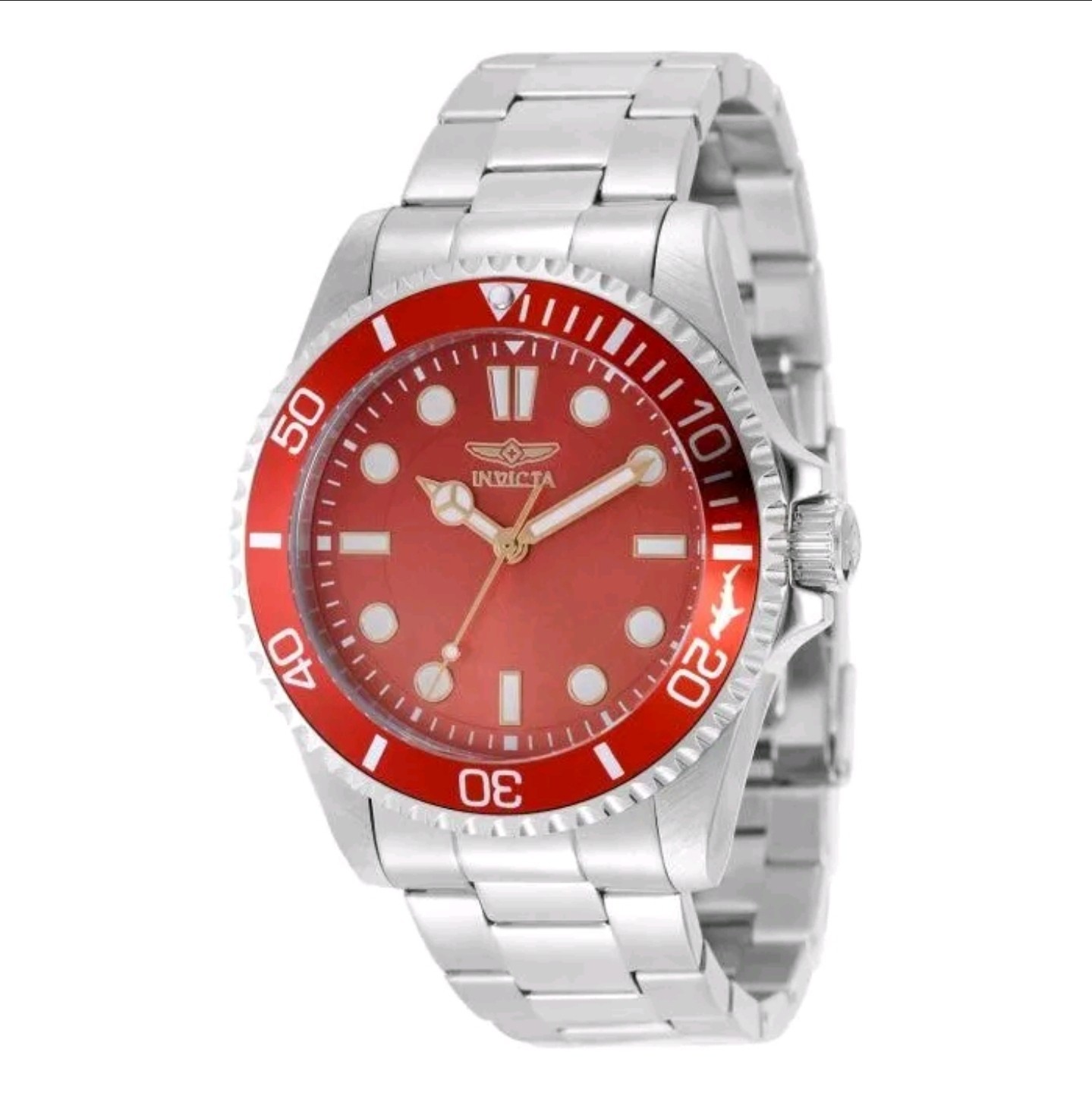INVICTA Pro Diver Mens Red Silver 43MM Quartz Steel Watch 50506 NIB