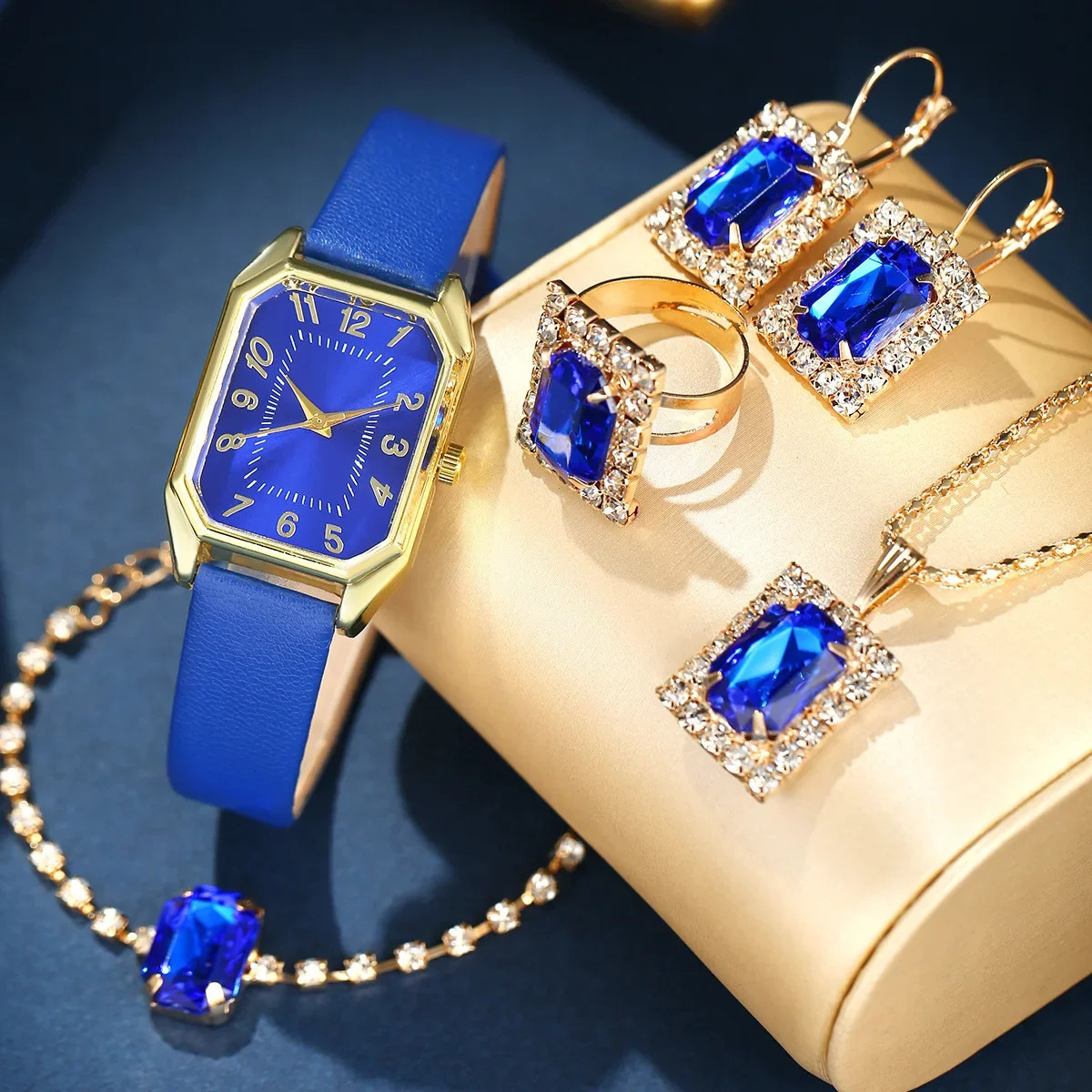 6/5/1PCS Luxury Fashion Square Women’s Watches Brand Ladies Quartz Wristwatch