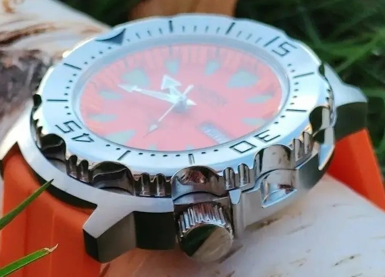 Automatic Sea Monster Watch, Norsk, Diver, Seiko NH36a movement Orange