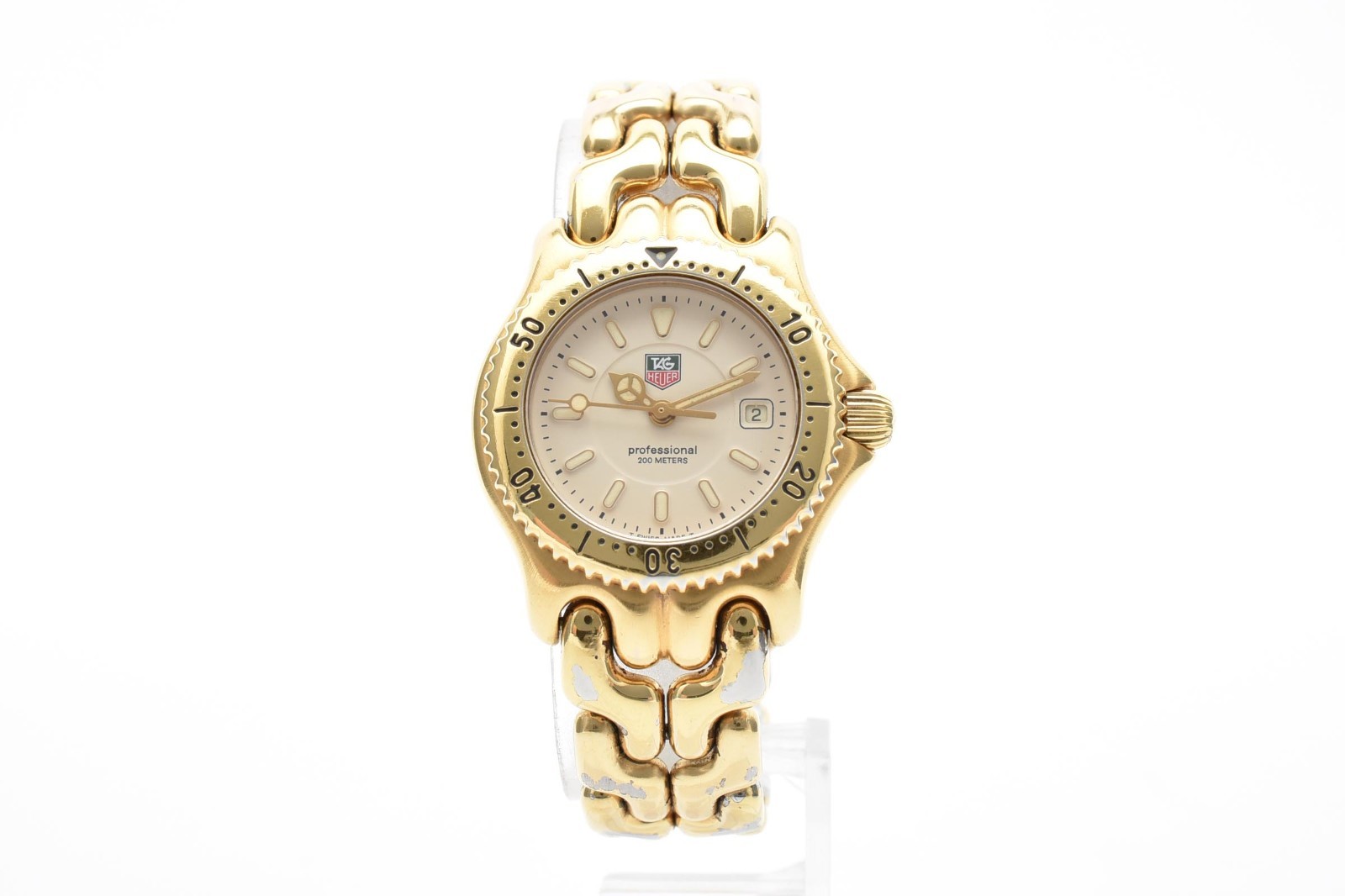 Vintage [EXC+5] TAG Heuer Pro 200m WG1330-0 42mm Cream Dial Gold Ladies Watch