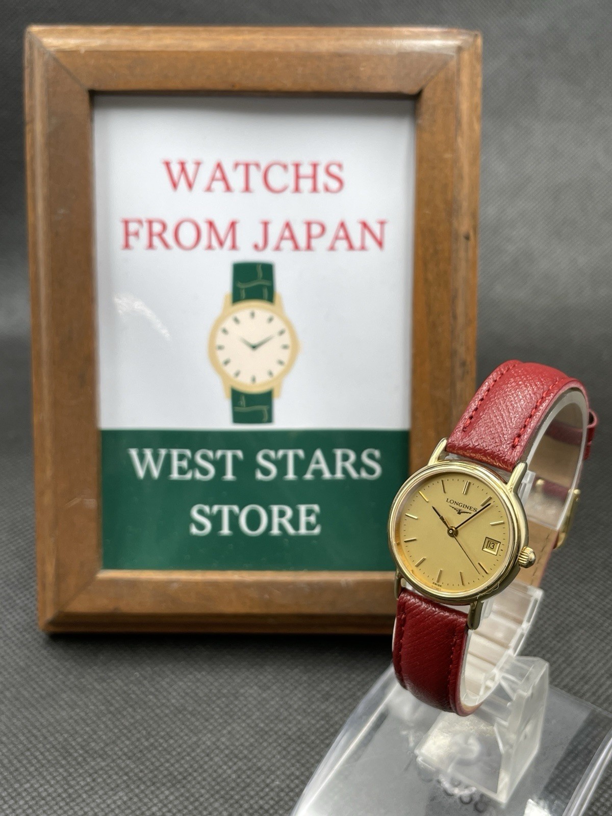 [Excellent] Vintage Longines L4.136.2 Gold Dial 24mm Date Quartz Ladies JAPAN