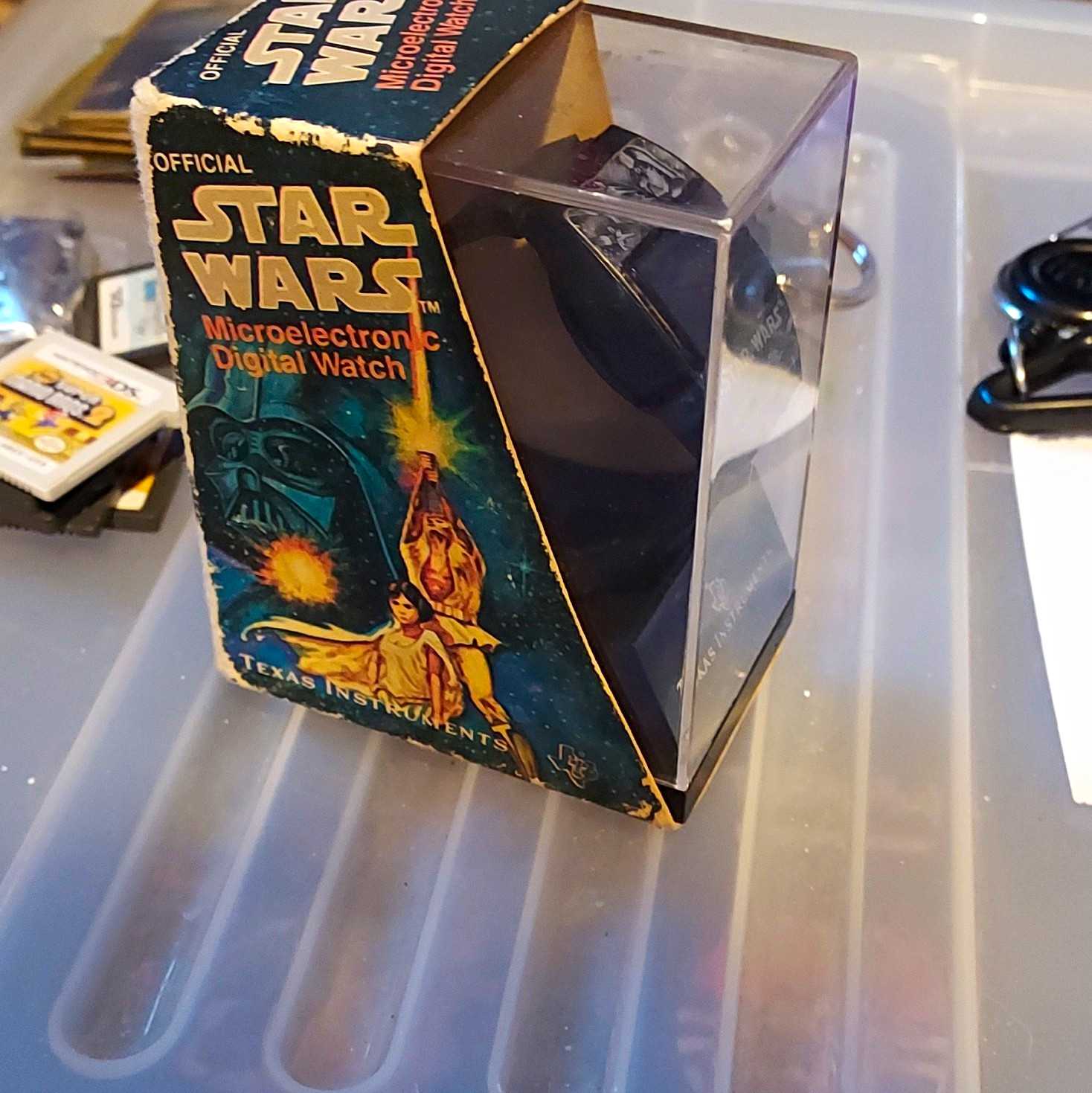 Texas Instruments Star Wars Digital Quartz Watch Black Plastic Rectangle w/ Box