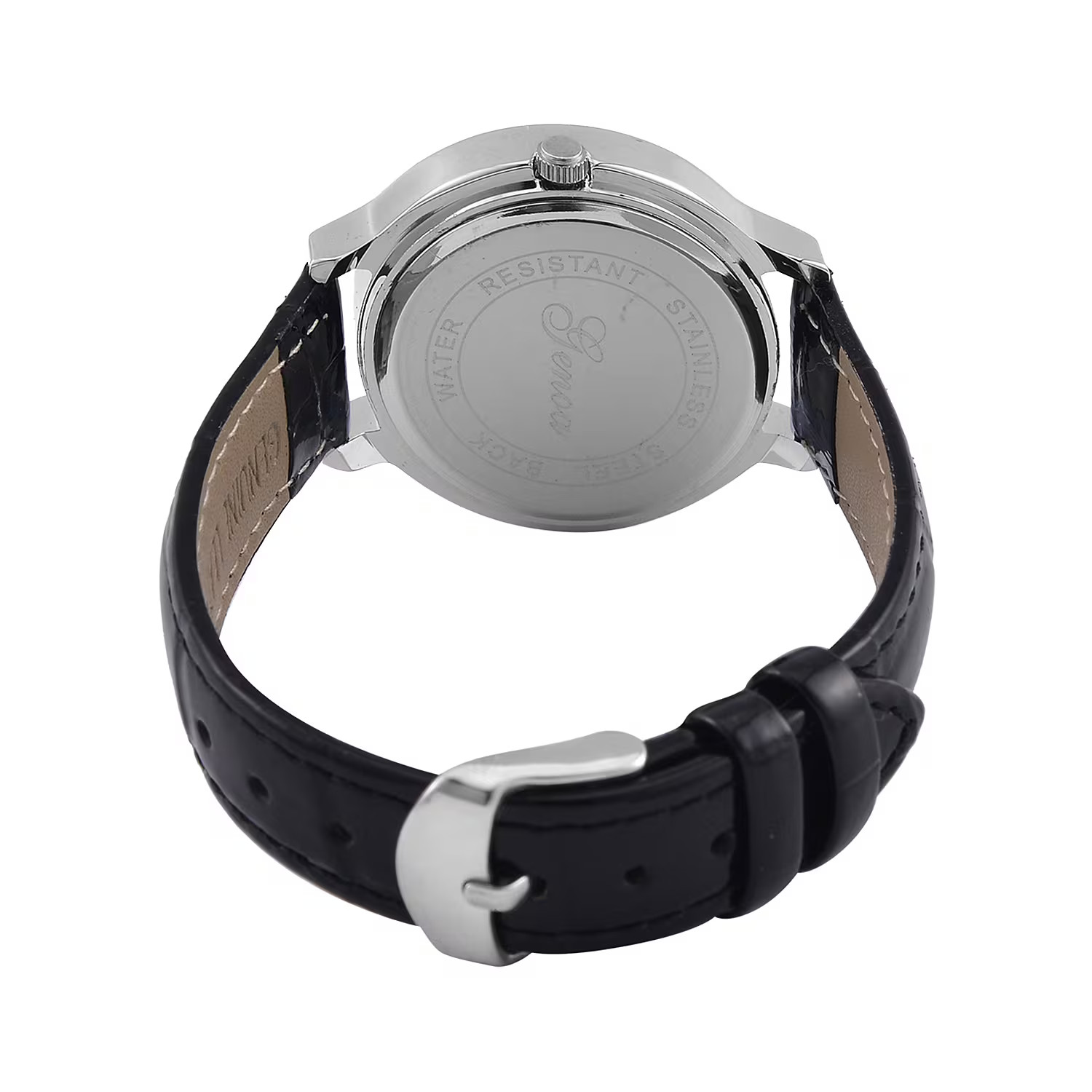 Genoa Multi Color Cubic Zirconia CZ Miyota Japanese Movement Watch with Black