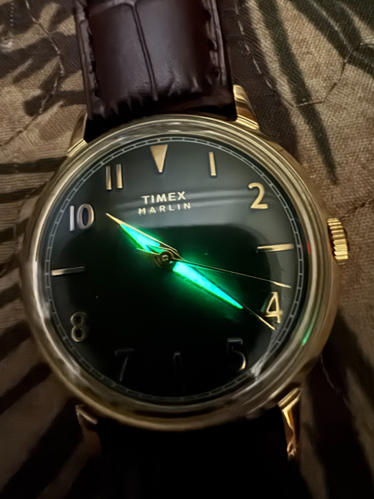 Timex Green Marlin Quartz 34MM Watch TW2Y37800 W/Box Runs Good