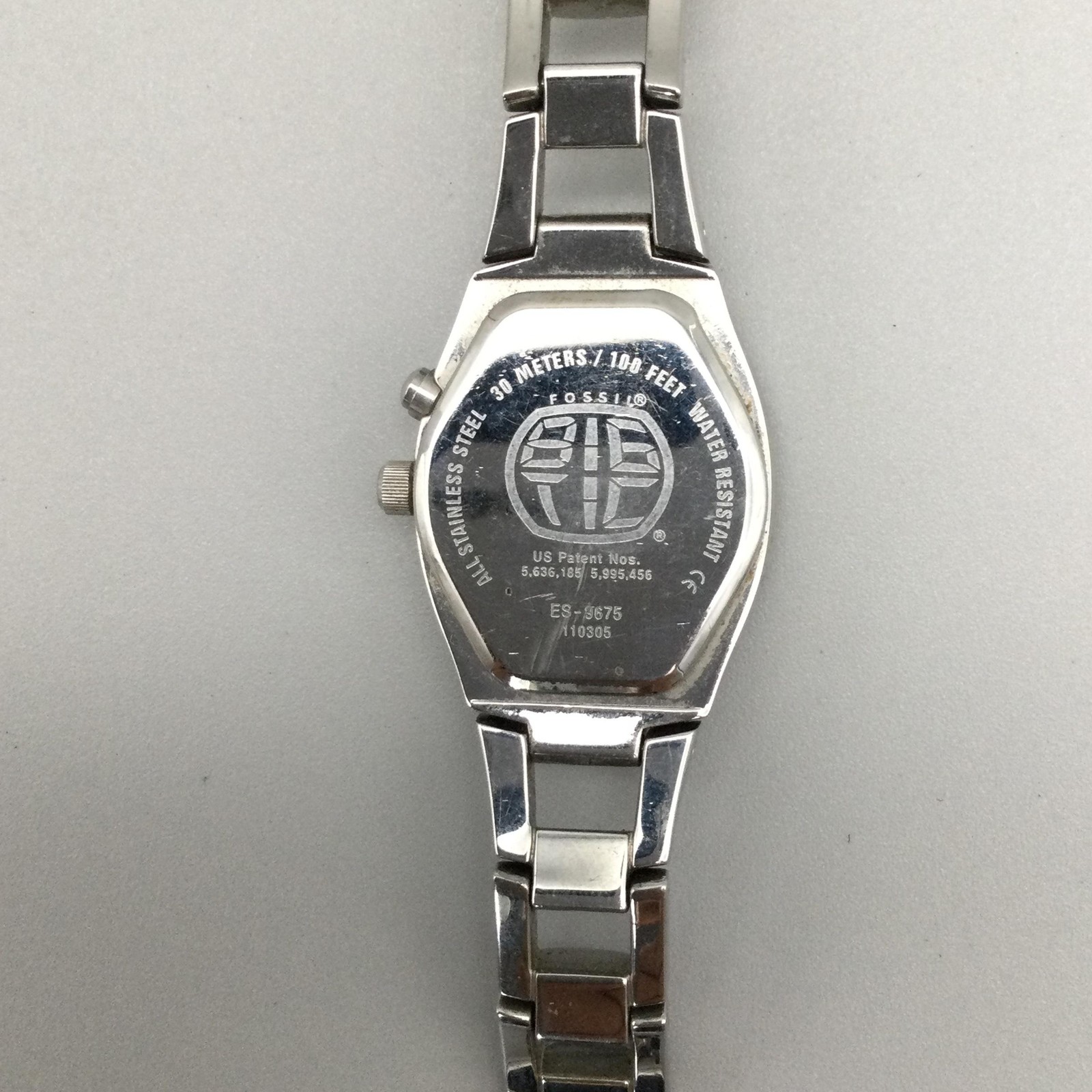 Fossil Big Tic Womens Watch 23mm Blue Floral Dial ES-9675 New Battery 5.75″