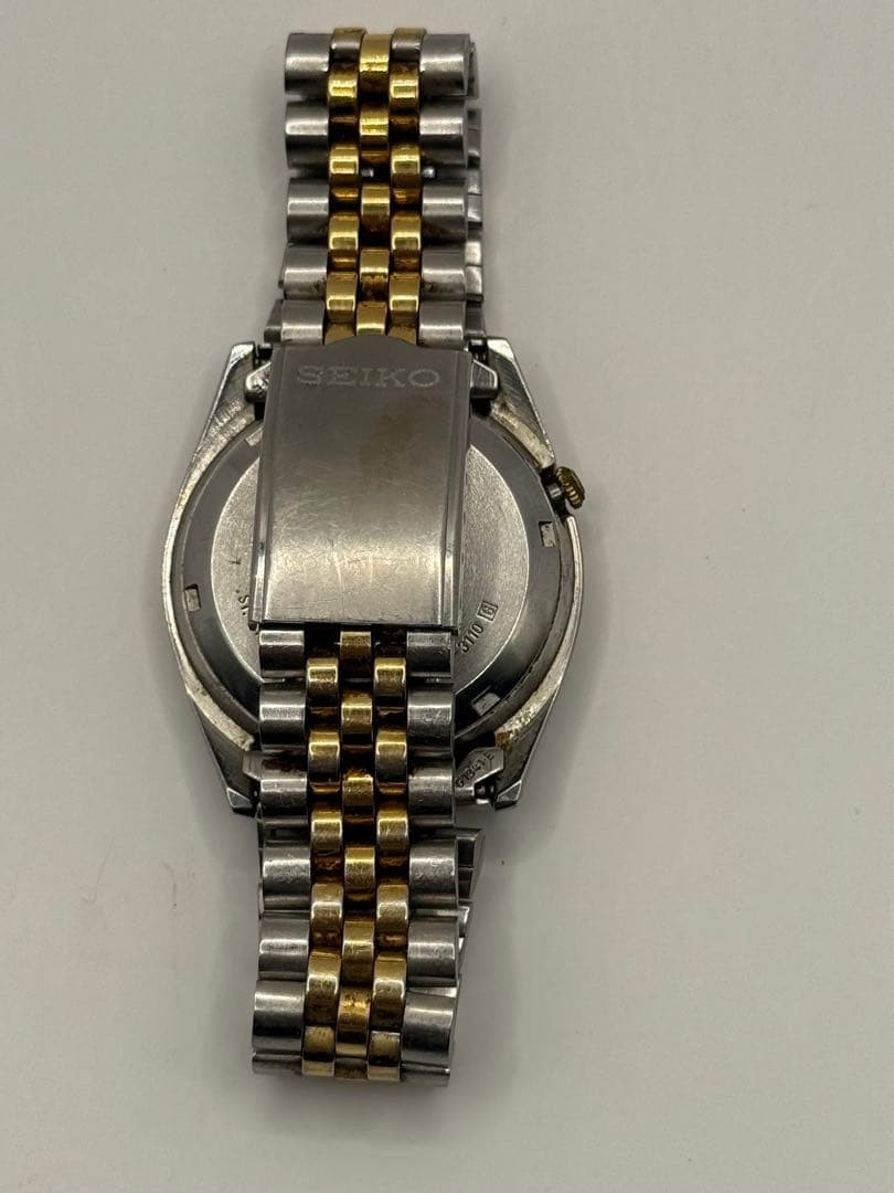 Seiko 5 7S26-0500 Gold Fluted Bezel Watch For Parts / Junk from Japan