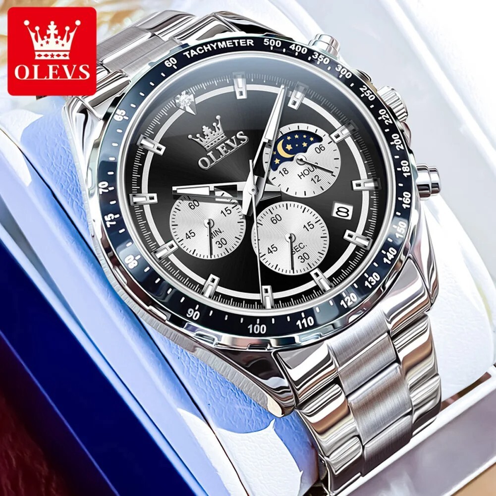 Waterproof Quartz Luminous Watch OLEVS Luxury Business Date Men’s Men Strap