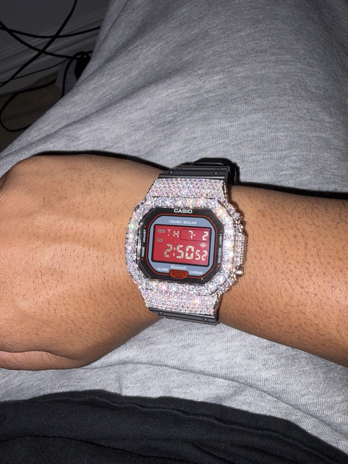 G-Shock DW-5600 Digital Watch Moissanite VVS Iced Out Bezel