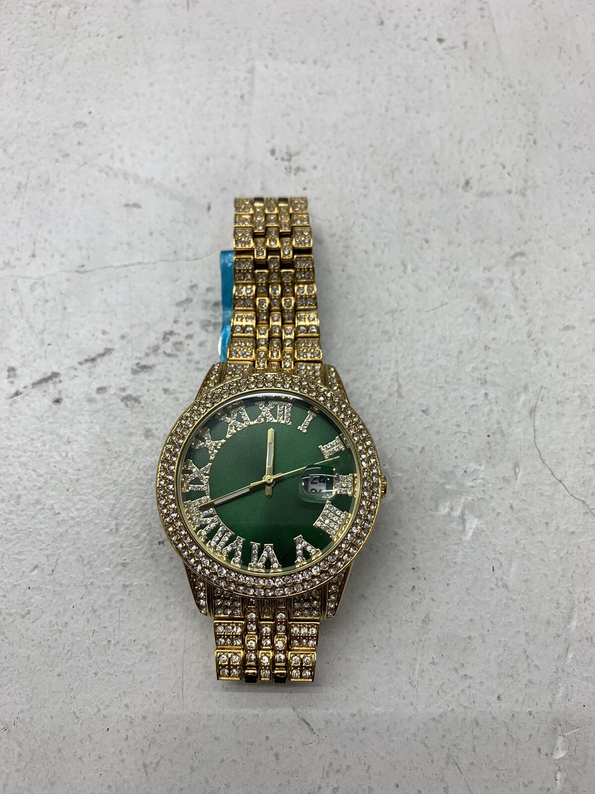 Unisex Adult Gold Stainless Steel Jeweled Watch One Size