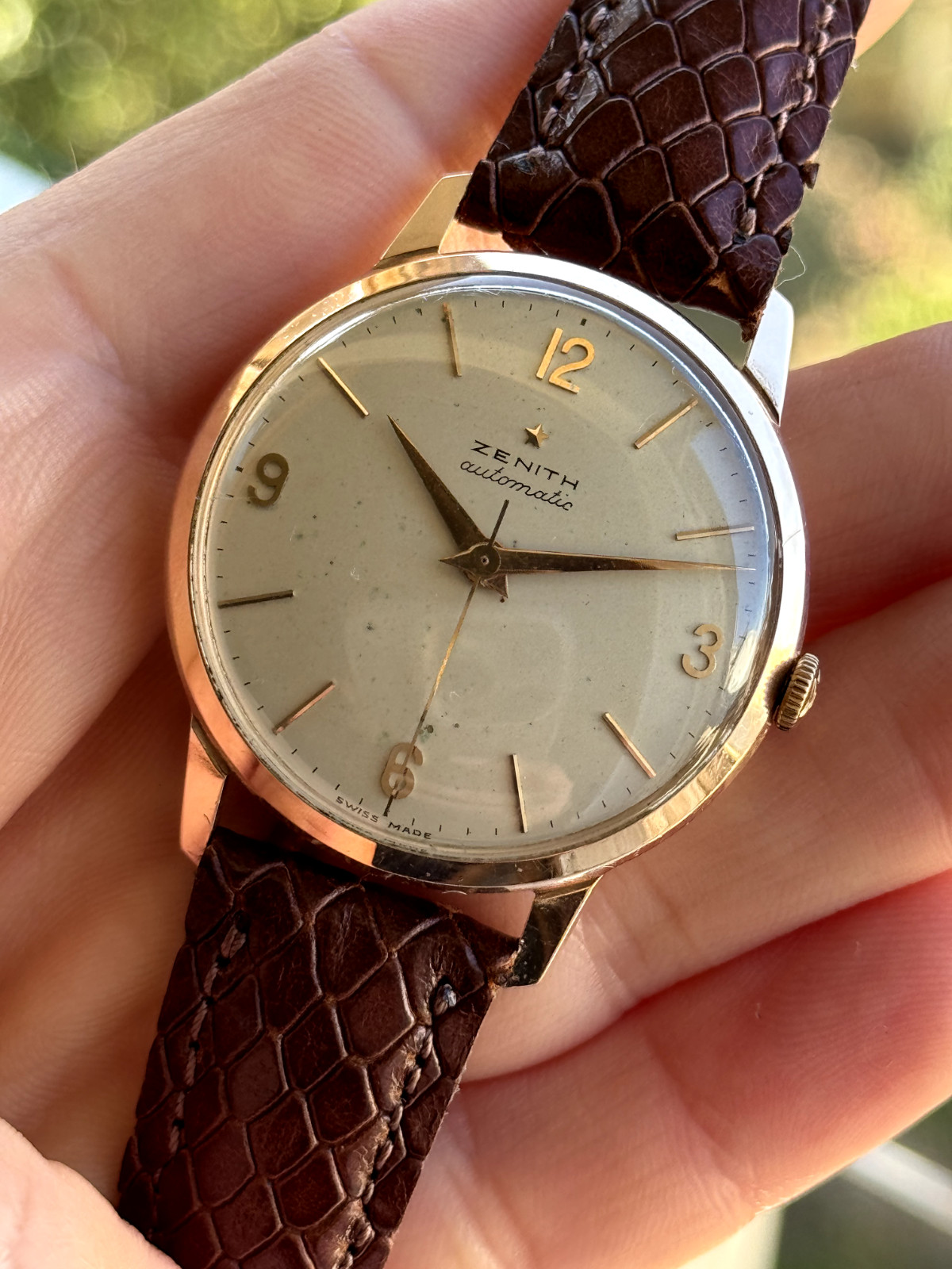 Zenith Automatic Bumper Cal.133.8 Solid Gold 18k 750 Mens 35.5mm Swiss. Serviced