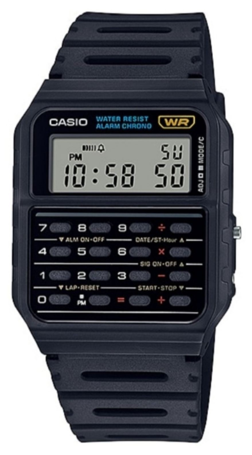 Casio Vintage Calculator (34.4mm) Digital Dial / Black Resin Strap CA-53W-1ER
