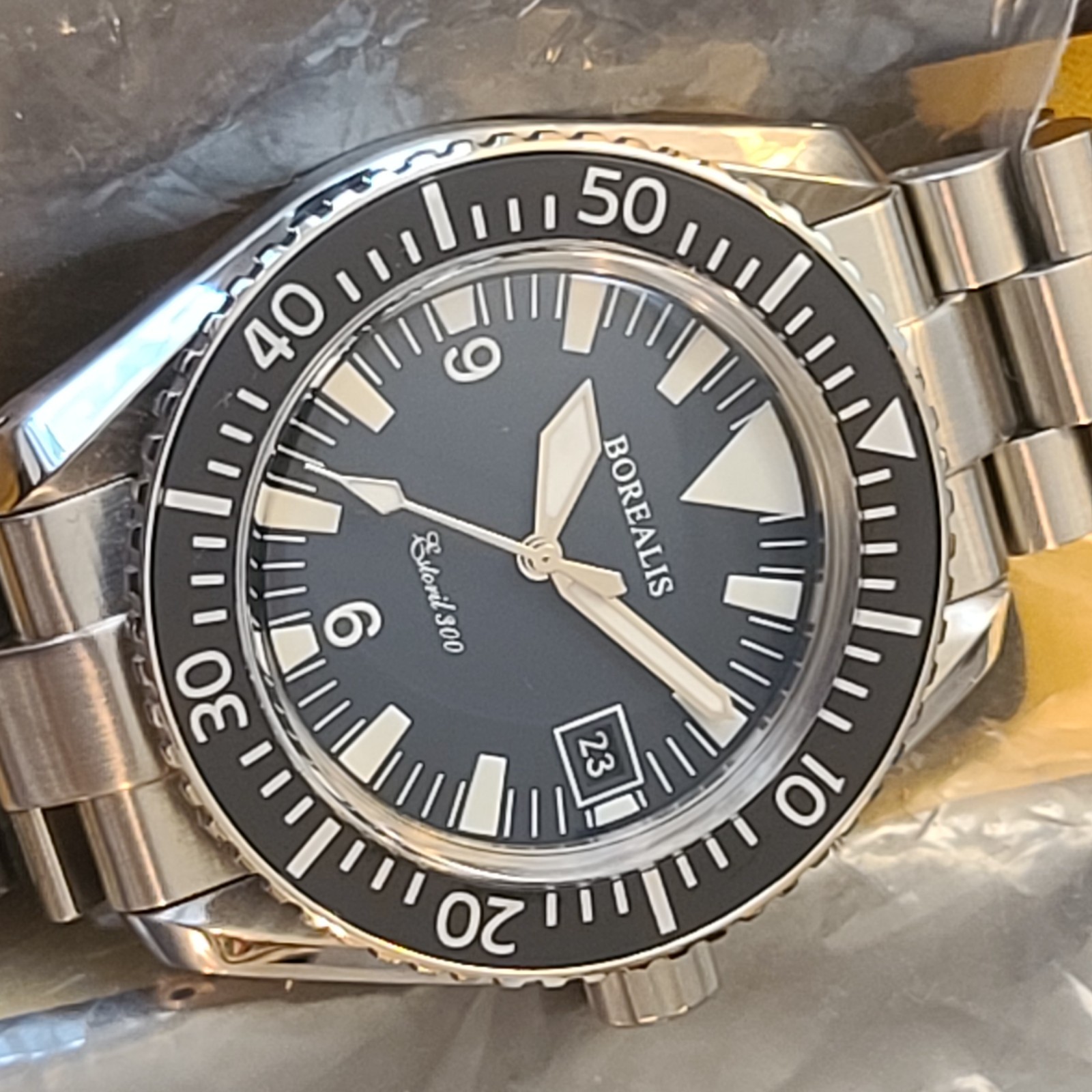 Borealis Estoril Navy Blue White 300m Automatic Diver Watch OG 41mm
