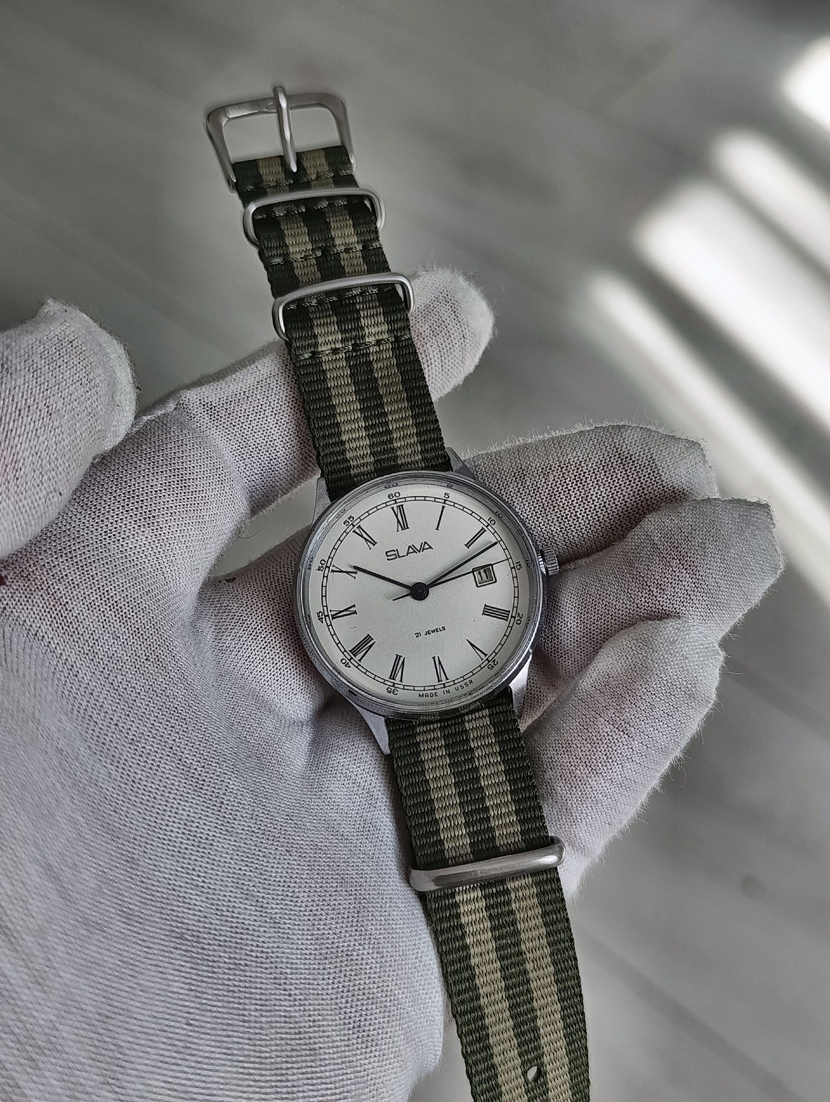 Slava Cal 2414 USSR 1970s Mechanical Watch 21J 2MWF Roman Dial