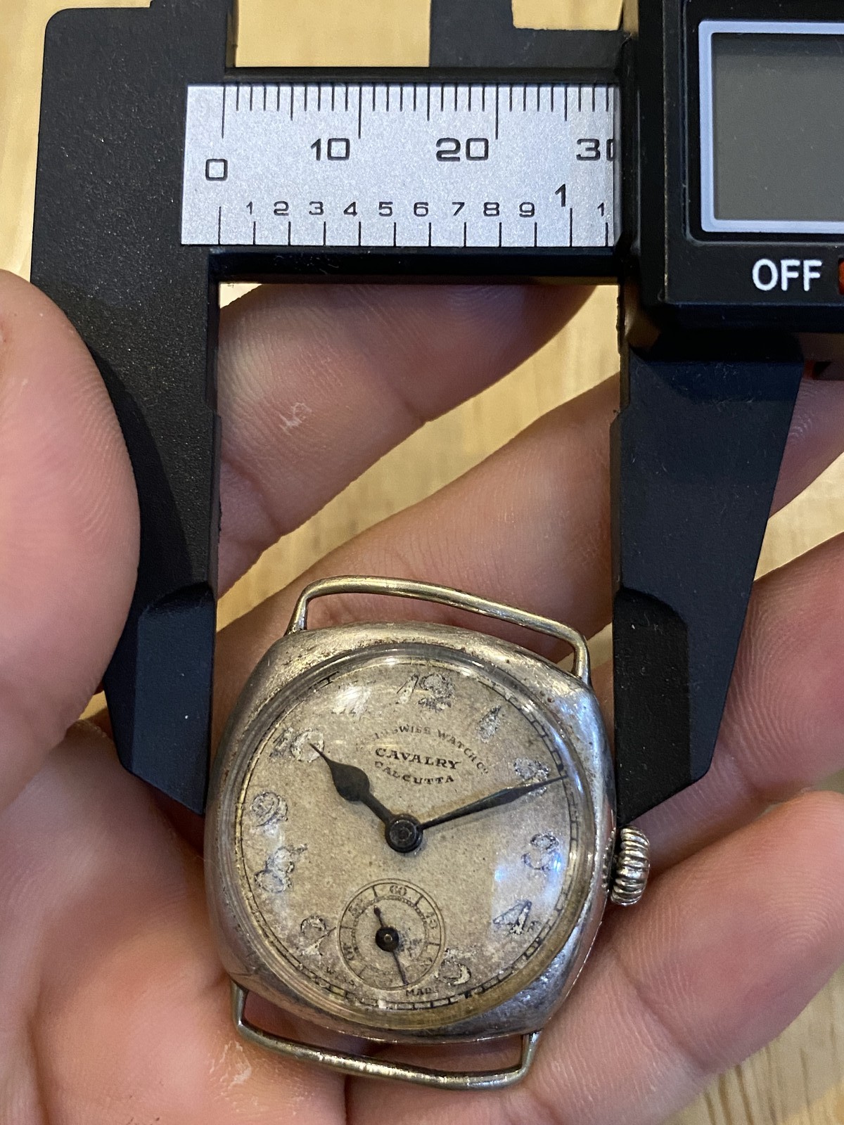 vintage early PAF Issued Anglo Swiss Watch Cushion Army Pakistan India PLS READ