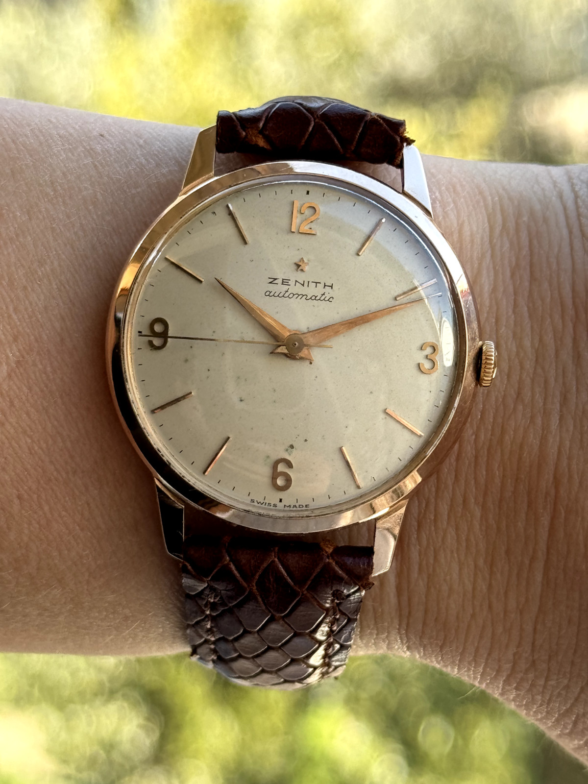Zenith Automatic Bumper Cal.133.8 Solid Gold 18k 750 Mens 35.5mm Swiss. Serviced