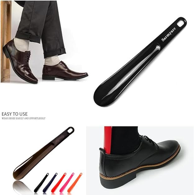 Sarmyarc Plastic Shoe Horn,2pcs Travel Shoe Horns for Men, Women, Seniors& Kids