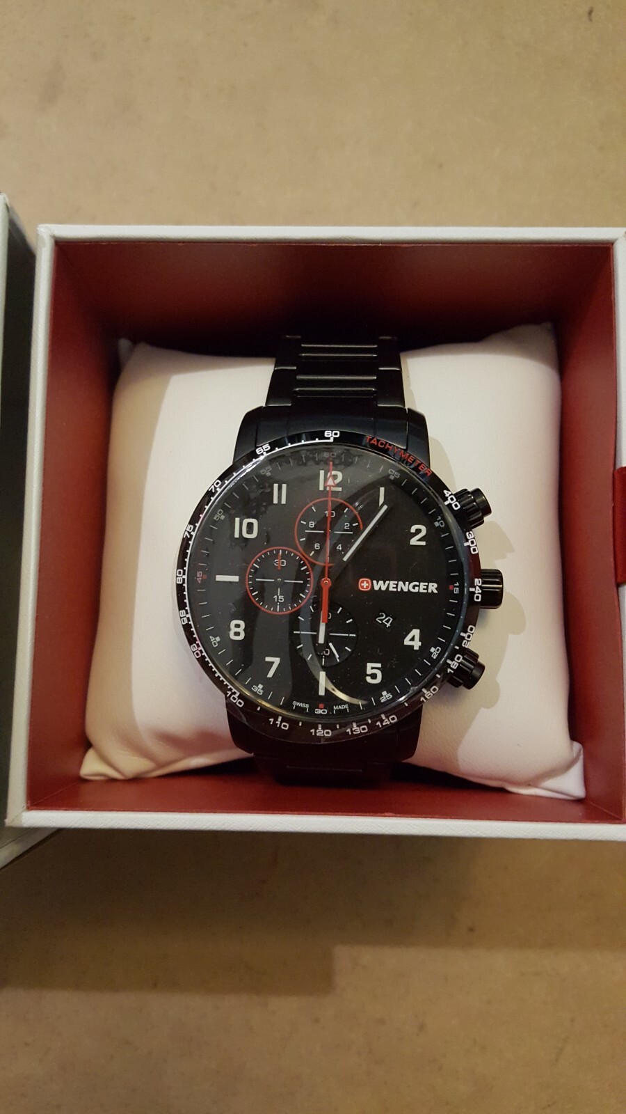 Wenger Mens Watch 01.1543.115 Black Attitude Chronograph