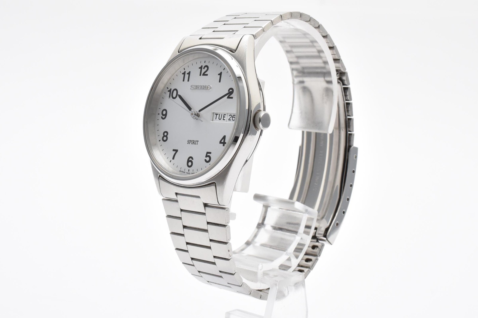 [Near MINT] SEIKO Spirit 7N48-7A00 Quartz Men’s Watch White Dial Day Date Japan