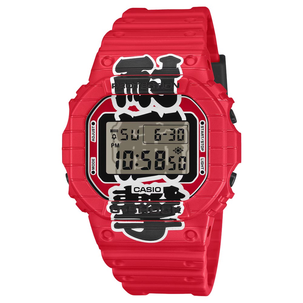 Wristwatch Casio G Shock G SHOCK DW 5600AKA 4JR Stopwatch Red Lantern Motif Men