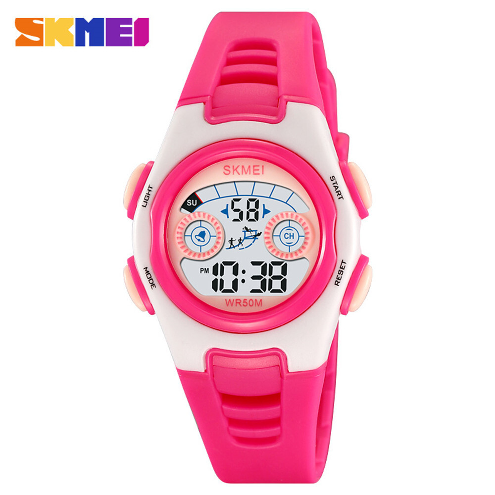 SKMEI Digital Sport Watch for Boys Girls LED Silicone Band Waterproof Wristwatch
