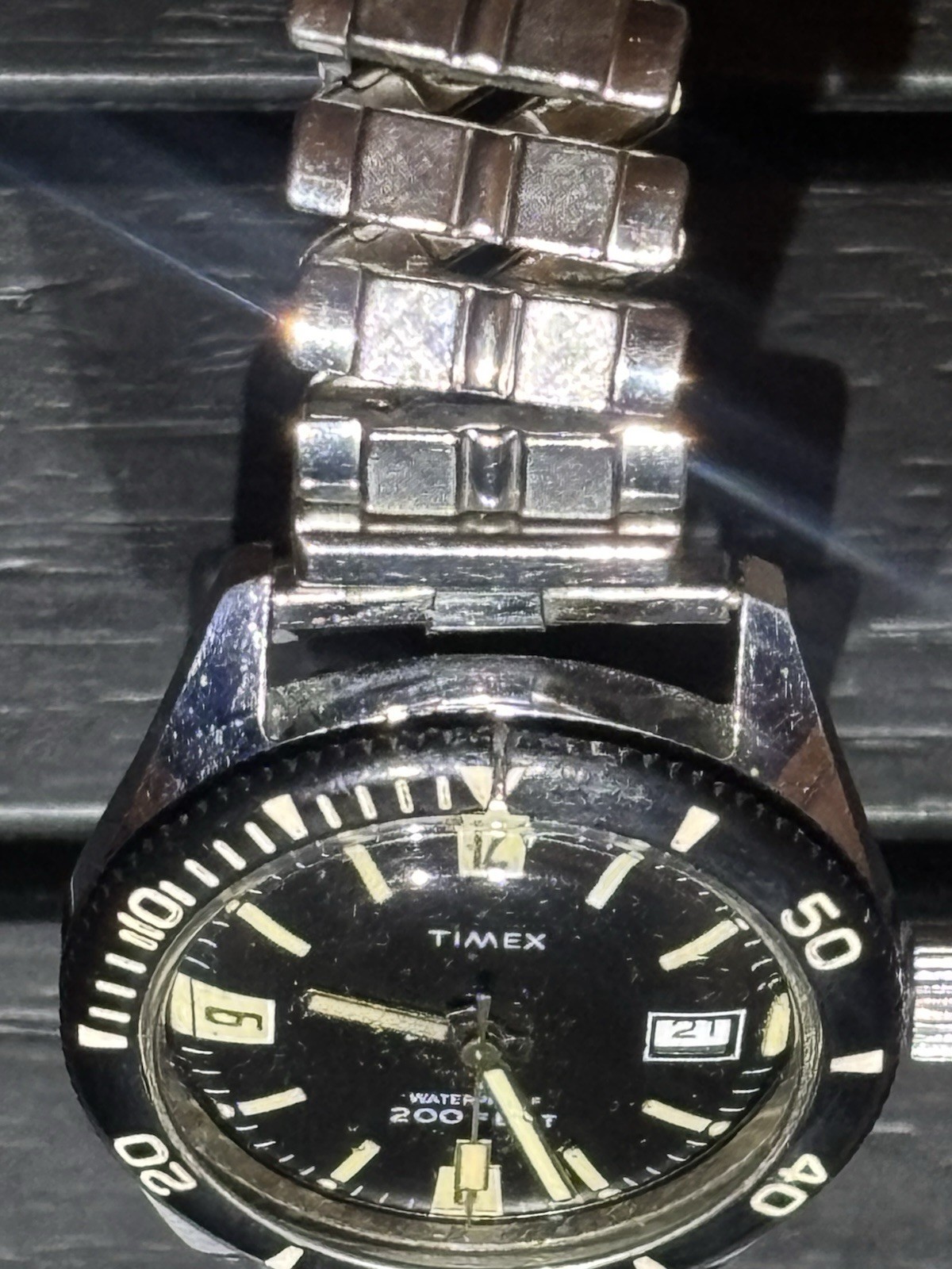 ‼️Vintage Timex Calendar🤿 Skin Diver🛟 200 Feet “ Rare 🇬🇧Dial- Looks Great‼️