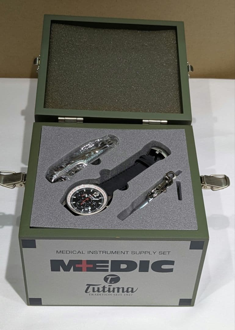 Tutima MEDIC Military Chronograph Full Titanium Japan Ltd 200 w/Box Papers