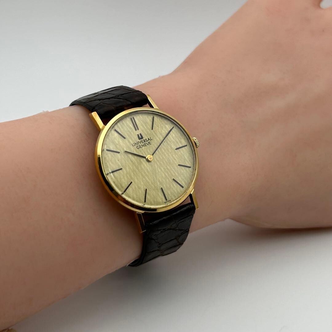 Universal Geneve 3147315 Mens Manual Wind Gold Dress Watch Vintage Swiss 32mm